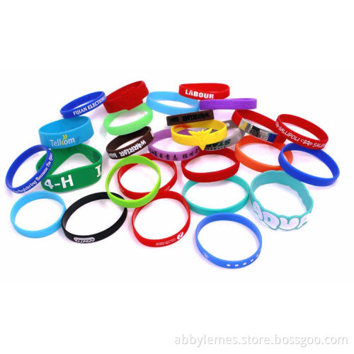 Rubber braided custom logo cilicone hair slap sillicone bracelet